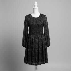 Apiece Apart black floral Olivia dress, size 2